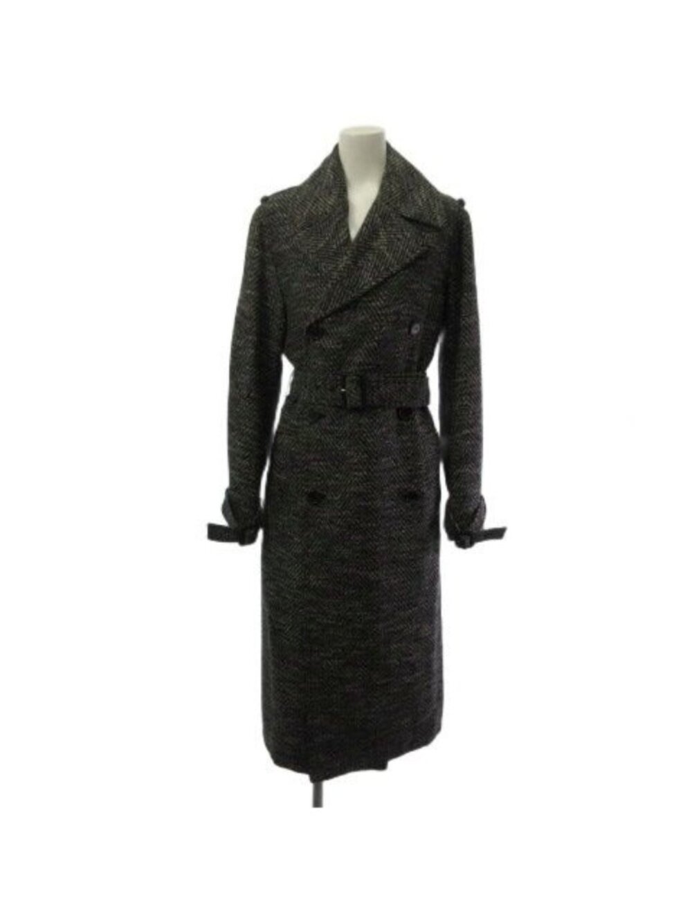 Celine 2 Phoebe Philo Era Wool Cotton Trench Coat Long Gray 34